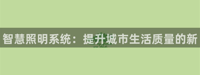 智慧照明系统：提升城市生活质量的新